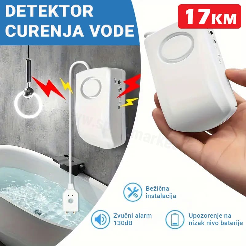 Detektor curenja vode naslovna Detektor curenja vode s alarmom od 130 dB – zaštita od poplava za dom, jednostavna instalacija i dugotrajno napajanje