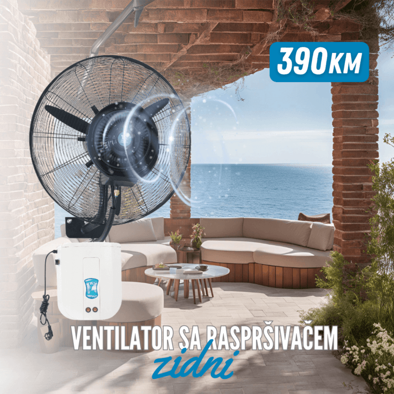 Zidni ventilator sa raspršivačem