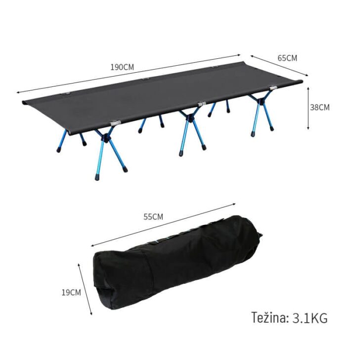Sklopivi krevet sa aluminijumskim okvirom Ventura - Image 4