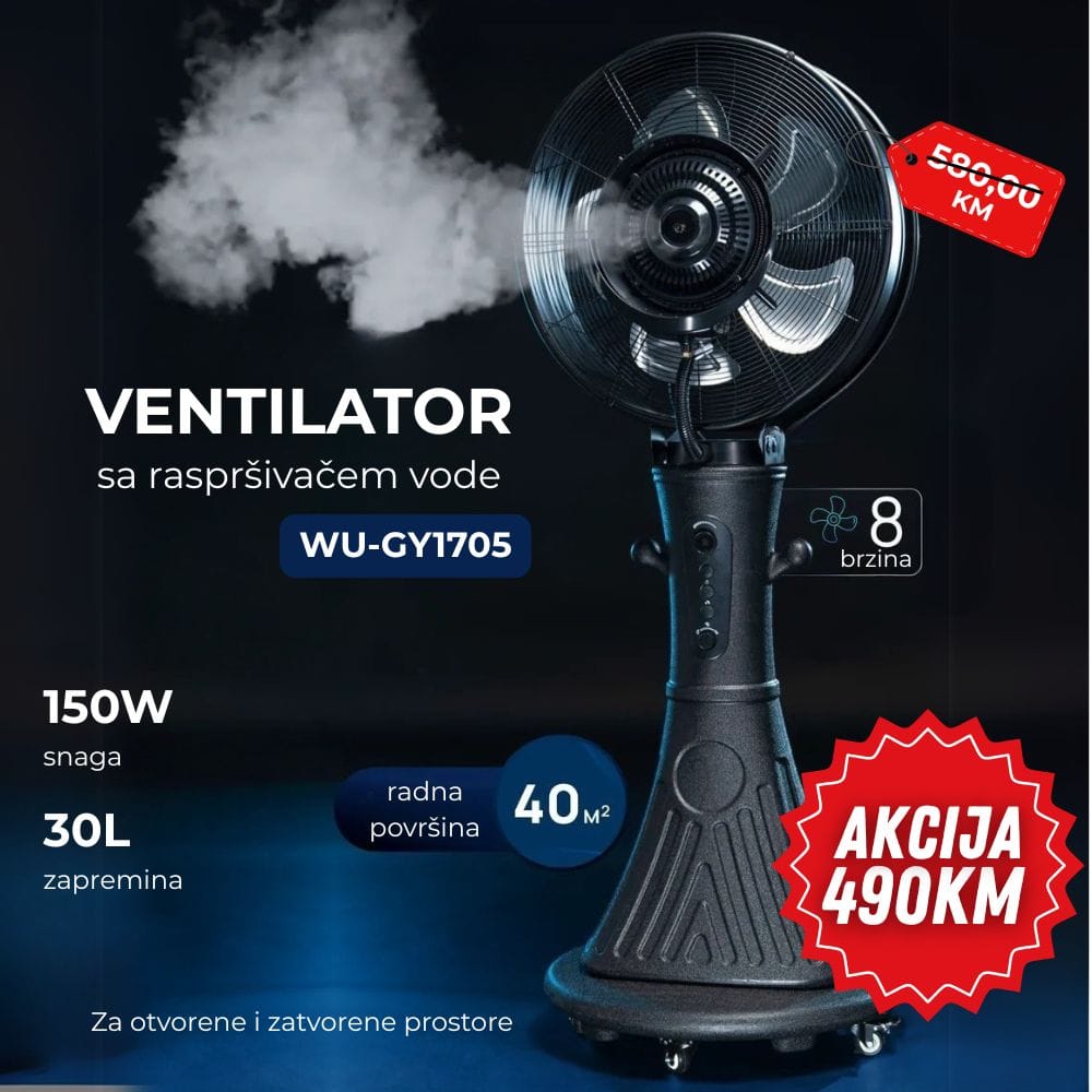 Ventilator WU-GY1705 akcijska cijena Ventilator sa raspršivačem vode i daljinskim upravljačem WU-GY1705 - Image 1
