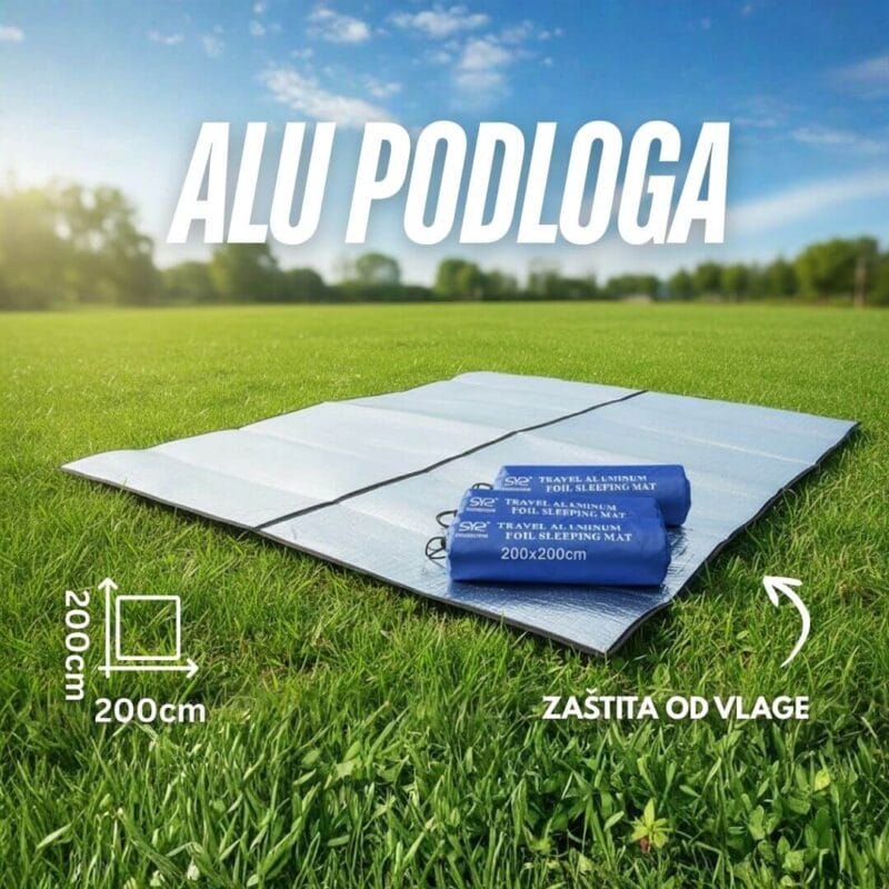 Multifunkcionalna Vodootporna Prostirka (200x200 cm) – Dvostrana Aluminijska Folija