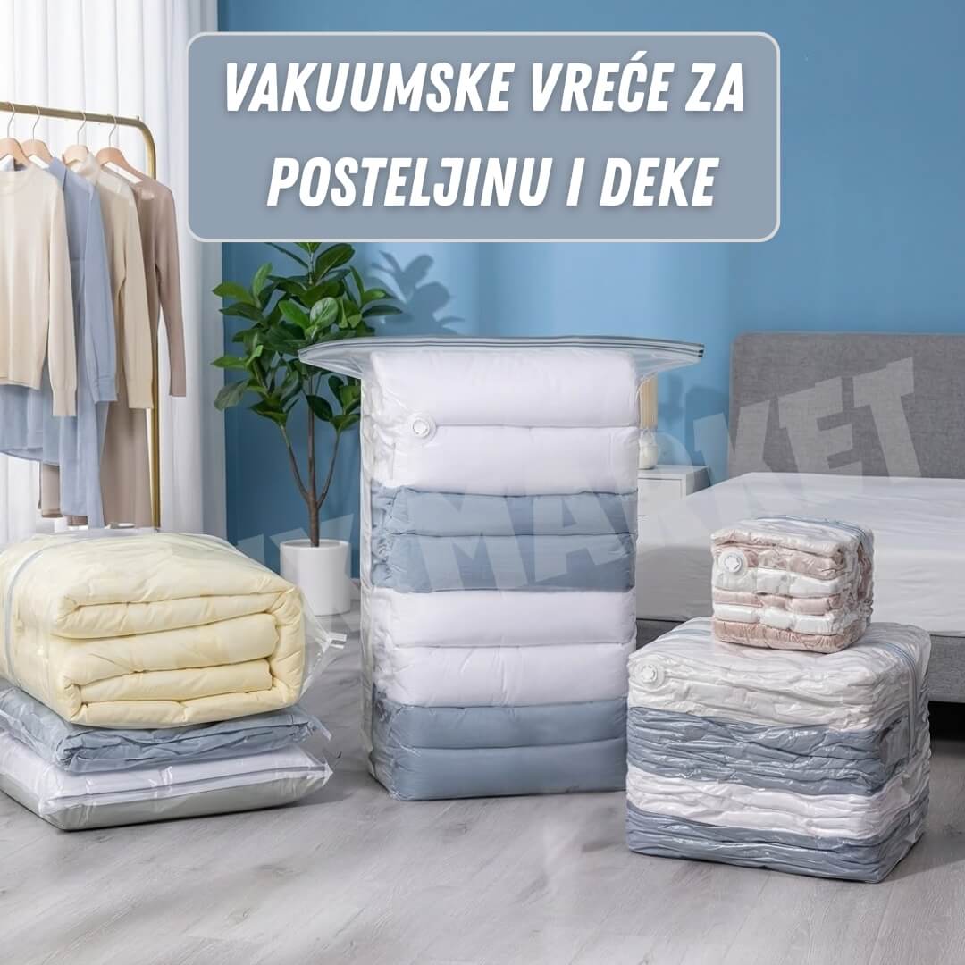 vakuumske vreće za posteljinu i deke naslovnae Vakuumske kese vreće za spremanje posteljine i deke sa velikih dimenzija