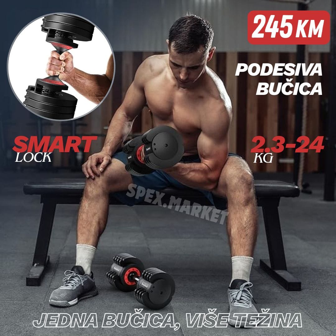 Podesive bucice 24kg Smart Lock podesiva bučica 2.3–24 kg - Image 1
